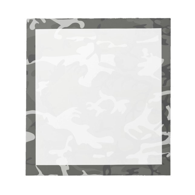 Bloc De Notas Camuflaje abstracto gris moderno (Frente)