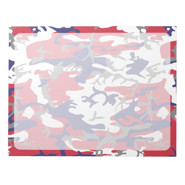 Bloc De Notas Camuflaje, Azul Blanco Rojo Gris, Militar, Ejércit (Frente)