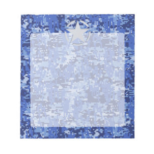 Bloc De Notas Camuflaje azul de la marina retro de Star Stencil