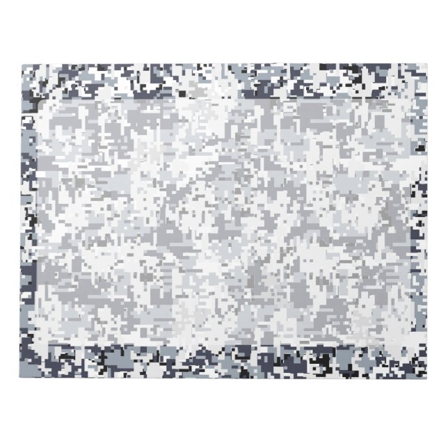 Bloc De Notas Camuflaje digital gris plateado estilo urbano (Frente)