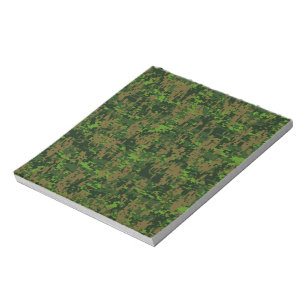 Bloc De Notas Camuflaje digital verde estilo Woodland