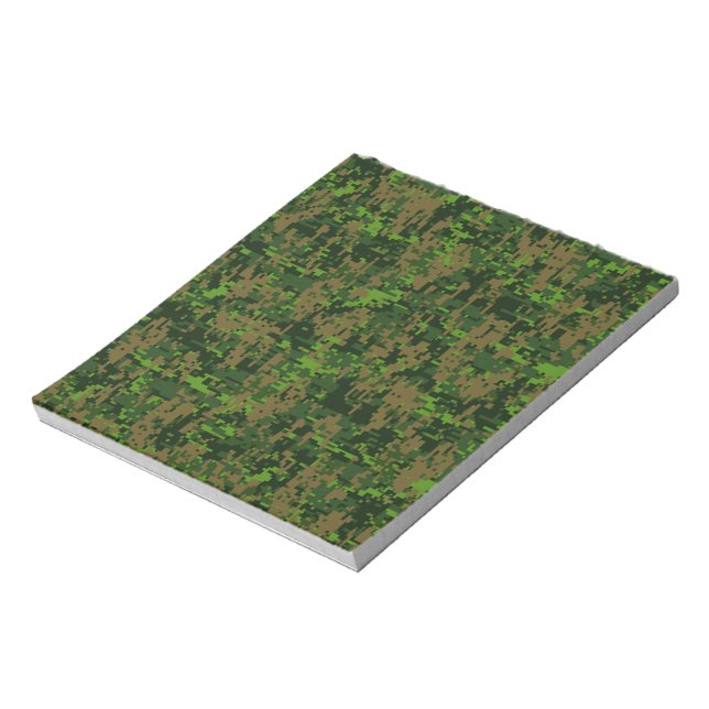 Bloc De Notas Camuflaje digital verde estilo Woodland (Lado Izquierdo)