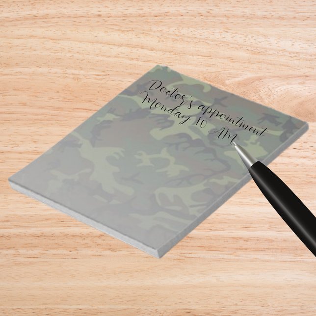Bloc De Notas Camuflaje verde militar (Military Green Camouflage Notepad)