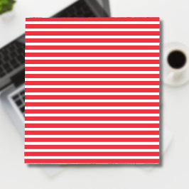 Bloc De Notas Caña de Caramelo Rojo y Blanco Rayado Horizontal S