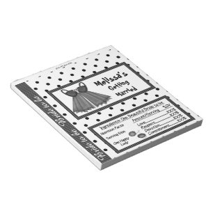 Bloc De Notas Candy Bar Wrapper Bridal Shower Party Favor
