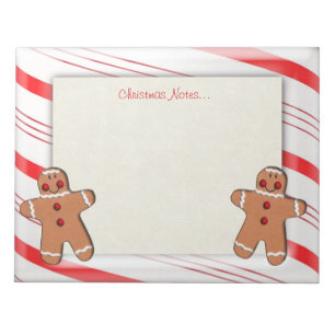 Bloc De Notas Candy Cane y Gingerbread Man Cookies