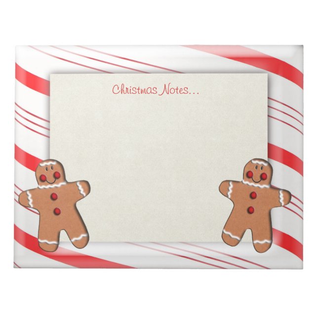 Bloc De Notas Candy Cane y Gingerbread Man Cookies (Frente)
