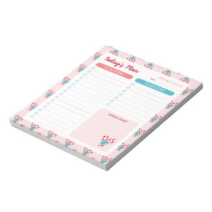 Bloc De Notas Candy Canes and Bows Daily To Do List Planner