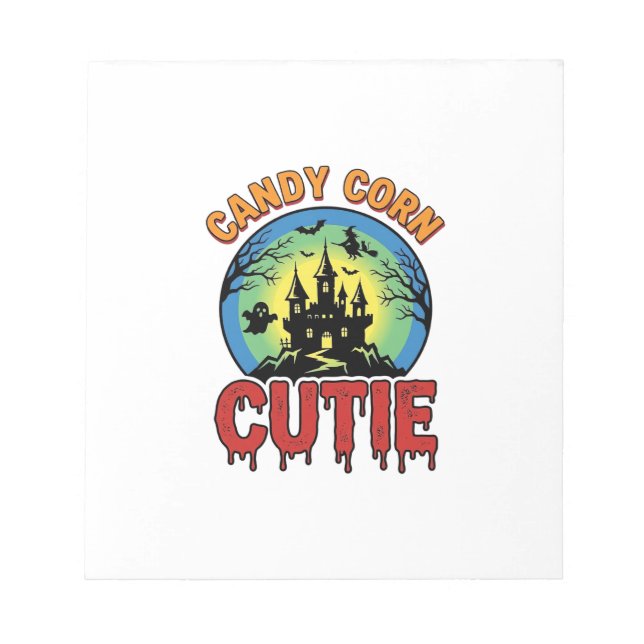 Bloc De Notas Candy Corn Cutie Diseño Antiguo Castillo de Hallow (Frente)