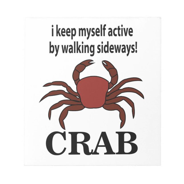 Bloc De Notas Cangrejo Me Mantengo Activo Caminando Al Lado Del  (Frente)