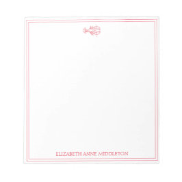 Bloc De Notas Cangrejo Personalizado Rojo y Blanco Costero Prepp