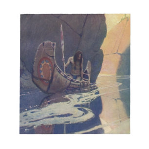 Bloc De Notas Canoa India Vintage Remando al Sol Clásico