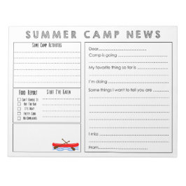 Bloc De Notas Canoe Summer Camp News Notepad