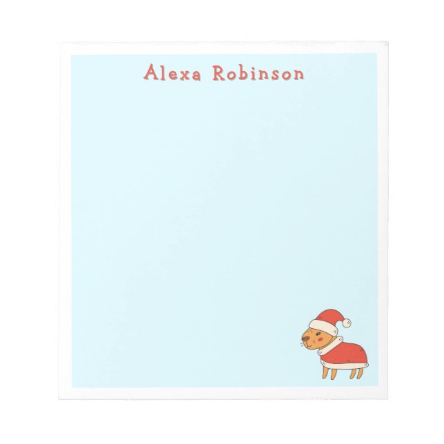 Bloc De Notas Capibara, Navidades curas, en sombrero de Santa (Frente)
