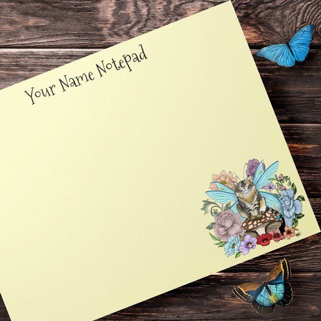 Bloc De Notas Caprichosa gata hada atigrada pastel Floral Fantas (Subido por el creador)
