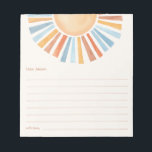 Bloc De Notas Cápsula del tiempo Boho sol amarillo sol azul<br><div class="desc">Para una personalización más avanzada de este diseño,  simplemente seleccione el botón "Editar usando la herramienta de diseño" de arriba.</div>