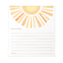 Bloc De Notas Cápsula del tiempo Boho sol sol naranja amarillo