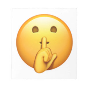 Bloc De Notas Cara Con Labios Cerrados Cubiertos De Dedo - Emoji