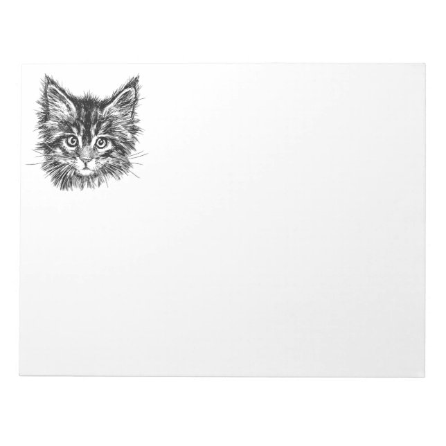 Bloc De Notas Cara de gatito negro y blanco (Frente)