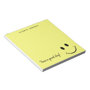 Bloc De Notas Cara Feliz Amarilla Personalizada