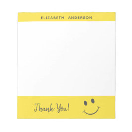 Bloc De Notas Cara Feliz Sonriendo Gracias Agregar Nombre