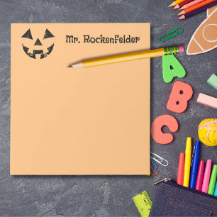 Bloc De Notas Cara personalizada de calabaza de calabaza de cala