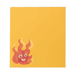 Bloc De Notas Carácter de llama de fuego mate