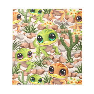 Bloc De Notas Caracteres de dibujos animados de Baby Geckos Cute