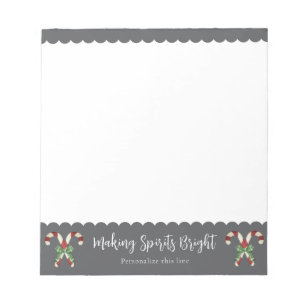 Bloc De Notas Caramelo de Navidad Gris Carbón Personalizado