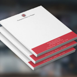 Bloc De Notas Cargo de logotipo comercial y dirección