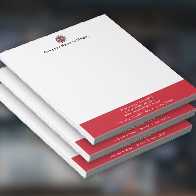 Bloc De Notas Cargo de logotipo comercial y dirección (Subido por el creador)