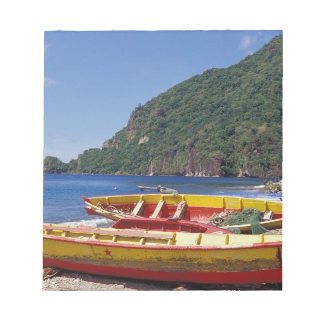 Bloc De Notas Caribe, BWI, Santa Lucía, Barcos de vela, Soufrier (Frente)