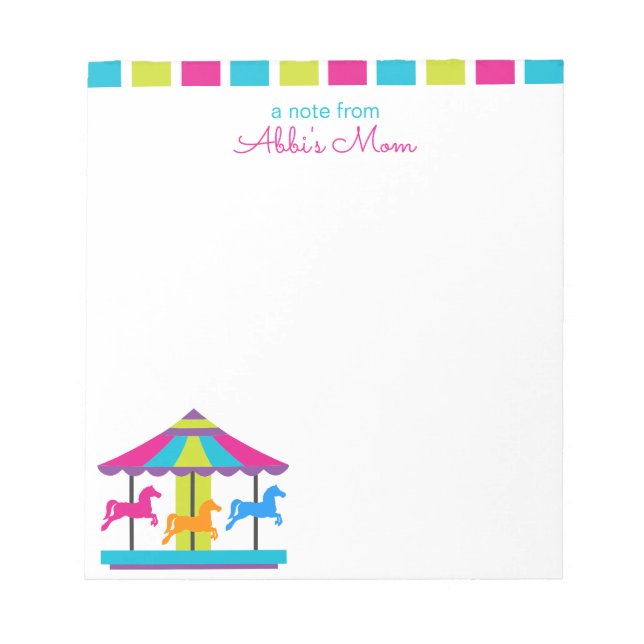 Bloc De Notas Carnaval de carnaval a rayas Notepad personalizado (Frente)