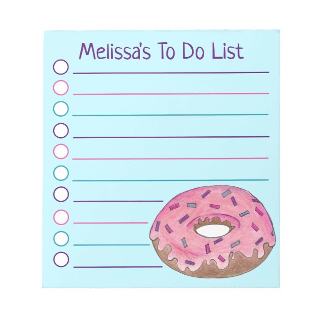 Bloc De Notas Carne de rociador de donut rosado personalizada (Frente)