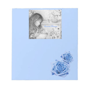 Bloc De Notas Carousel Dreams Blue Rosas Pequeño Notepad