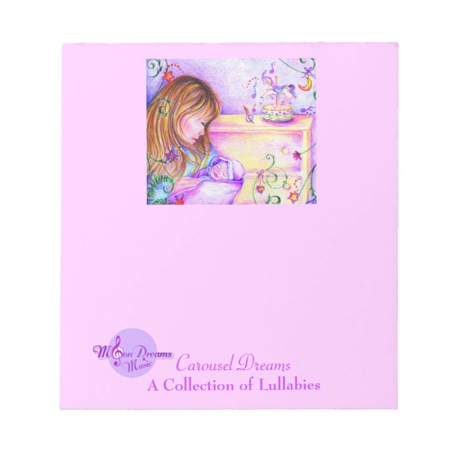 Bloc De Notas Carousel Dreams Bonito Notepad Rosa (Frente)