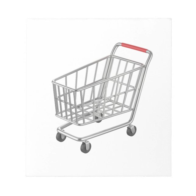 Bloc De Notas Carro de compras metalizado vacío (Frente)
