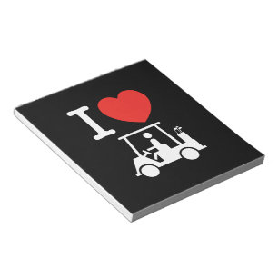 Bloc De Notas Carro de golf I Heart (Love)