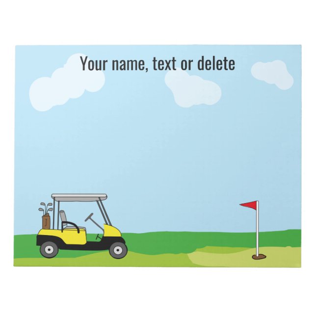Bloc De Notas Carro de golf personalizado (Frente)