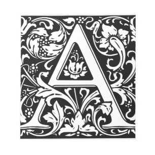 Bloc De Notas Carta A Monograma Medieval Art Nouveau