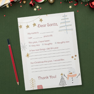 Bloc De Notas Carta a Santa - Navidad Acogedora