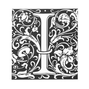 Bloc De Notas Carta I Monograma medieval Art Nouveau
