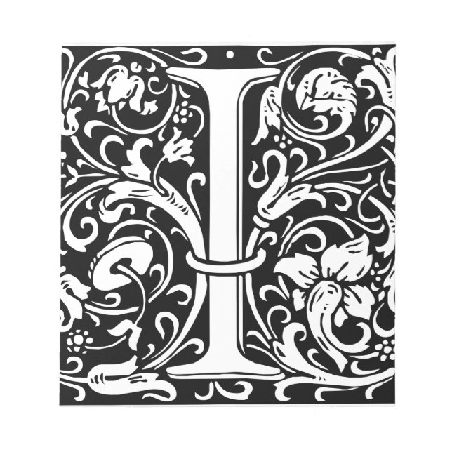 Bloc De Notas Carta I Monograma medieval Art Nouveau (Frente)