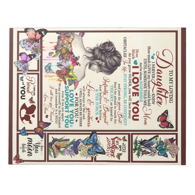 Bloc De Notas Carta Personalizada A Mi Hija Querida (Frente)