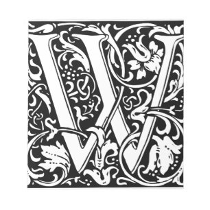 Bloc De Notas Carta W Monograma medieval Art Nouveau