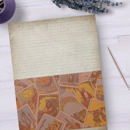 Bloc De Notas Cartas de Tarot de pergamino rústico de media tens