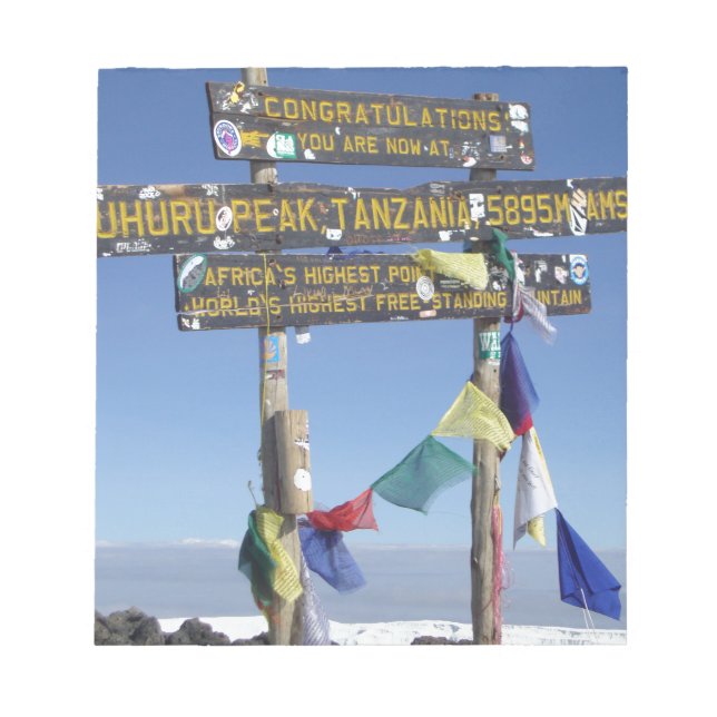 Bloc De Notas Cartel de la Cumbre de Kilimanjaro kenya (Frente)