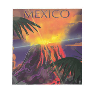Bloc De Notas Cartel de viaje al volcán de México