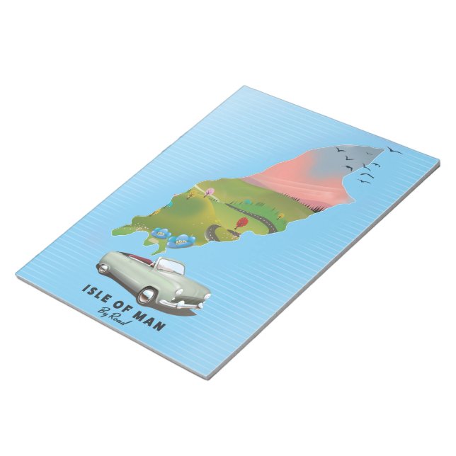 Bloc De Notas cartel de viaje de la Isla de Man (Lado Derecho)