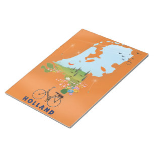 Bloc De Notas Cartel de viaje del mapa de Holanda